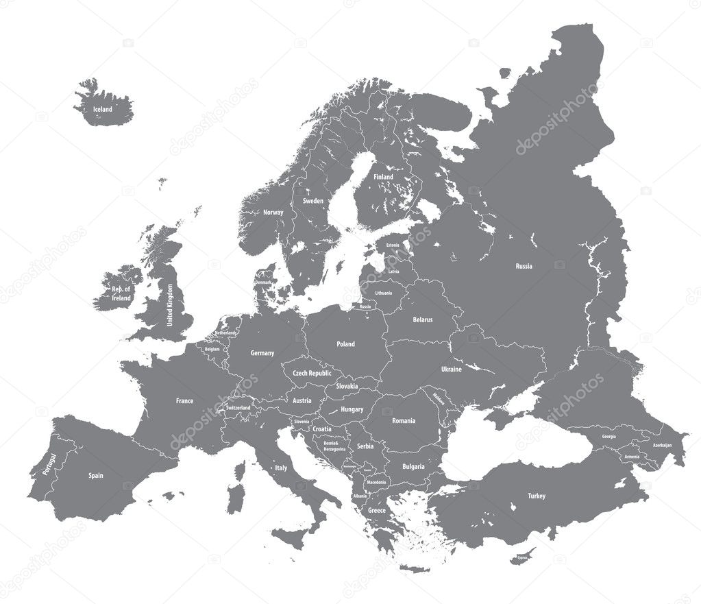 vector European high detailed political map