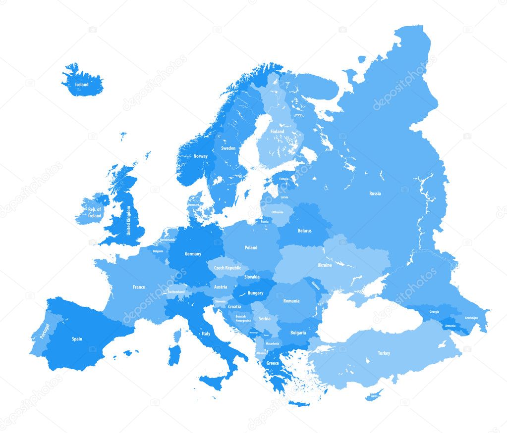 Mapa Politico De Ilustracao Vetorial Da Europa O Continente Europeu Tem Images