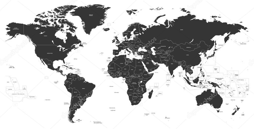 vector high detailed political world map