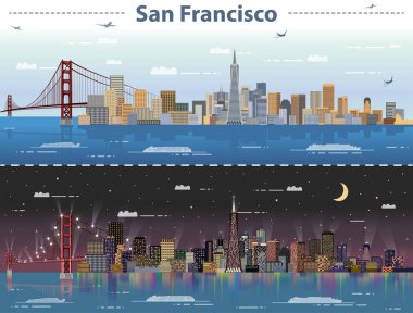San Francisco vektör çizim ve gündüz