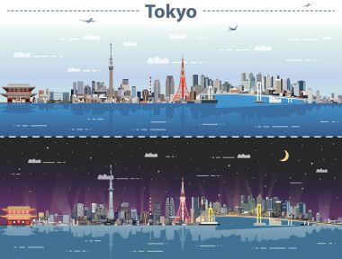Tokyo vektör çizim ve gündüz