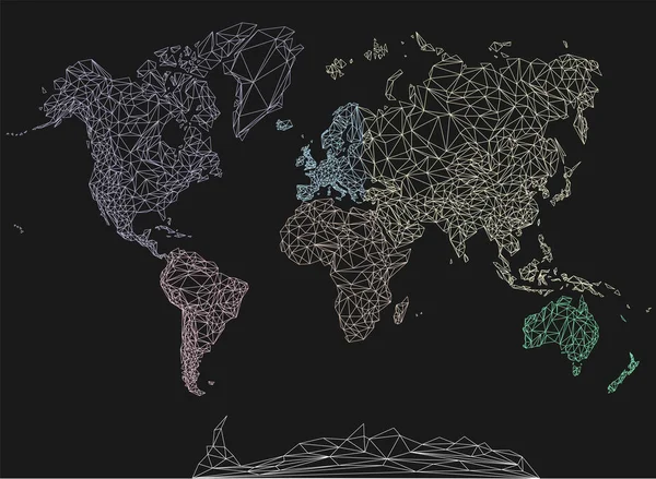 Mapa poligonal, ilustrando rede e conexão de comunicação em todo o mundo — Vetor de Stock