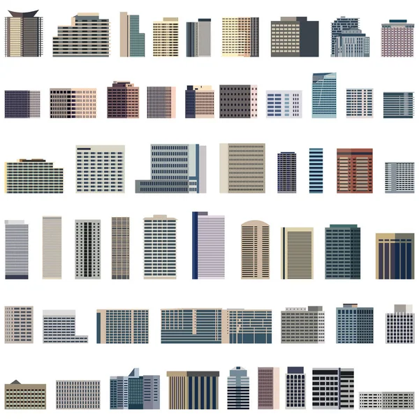 孤立的矢量建筑物的集合 — 图库矢量图片