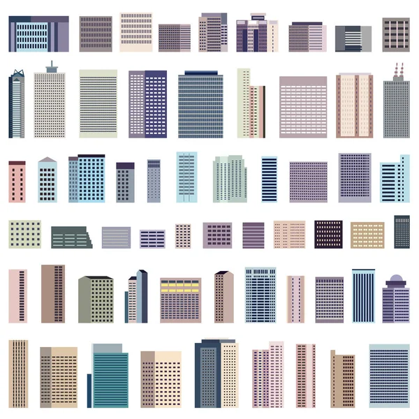 Collection of isolated vector buildings — Stock Vector