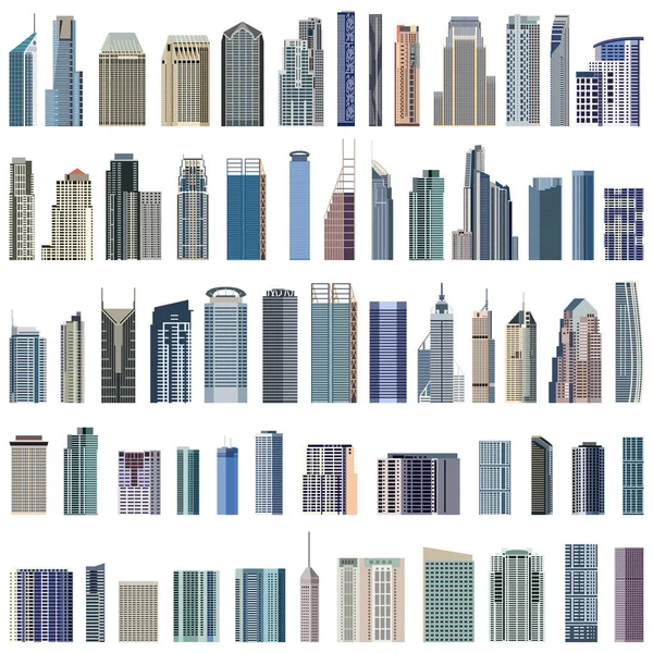 Collection de bâtiments vectoriels isolés — Image vectorielle