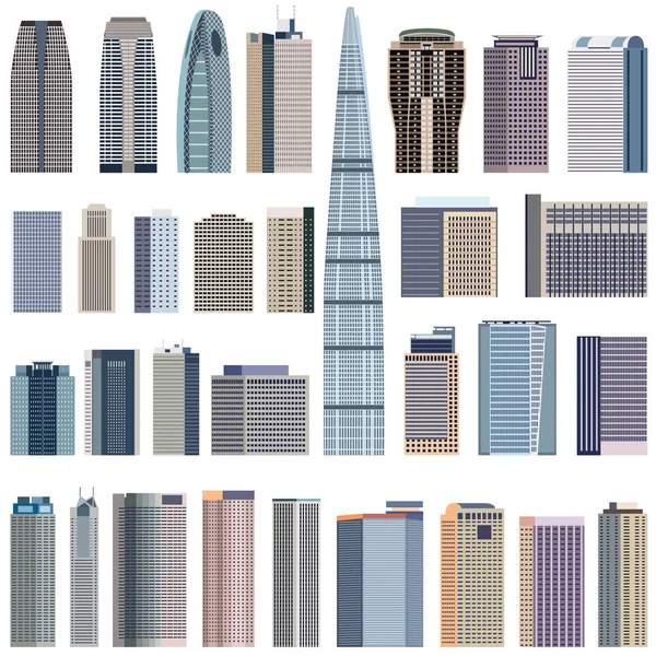 Collection of isolated vector buildings — Stock Vector