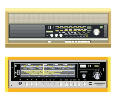 retro radyo yüksek raydan vektör çizim