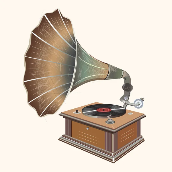 Grammophon isolierte Vektorillustration — Stockvektor