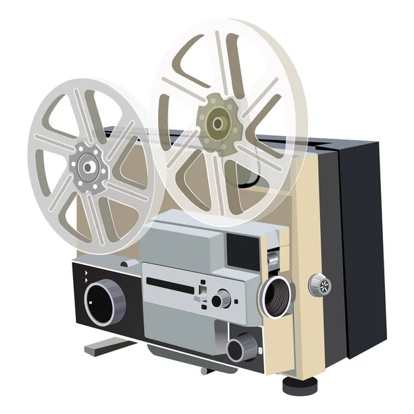 Vector viejo estilo ilustración de la cámara de vídeo — Vector de stock