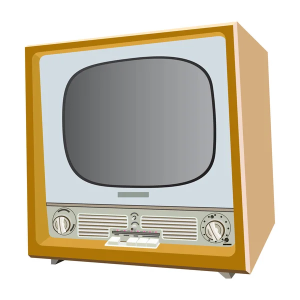 Retro vektorillustration av isolerade televisionsapparat — Stock vektor