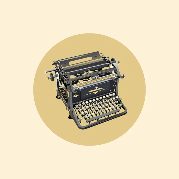 Vektor-Illustration einer isolierten Schreibmaschine alten Stils — Stockvektor