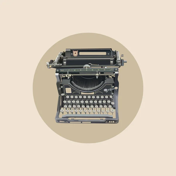 Векторная иллюстрация изолированной пишущей машинки старого стиля — стоковый вектор