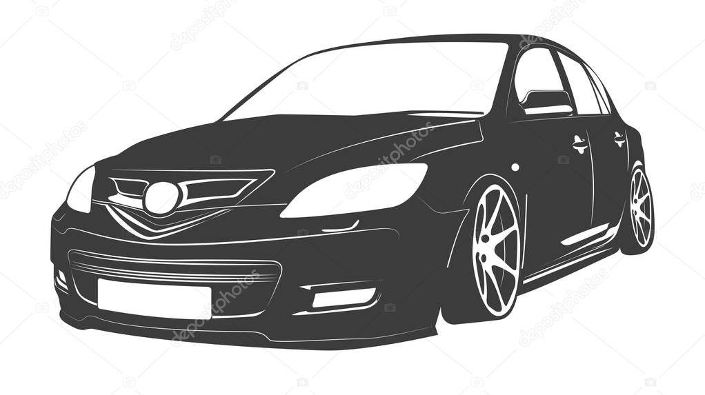 vector illustration of isolated passenger car