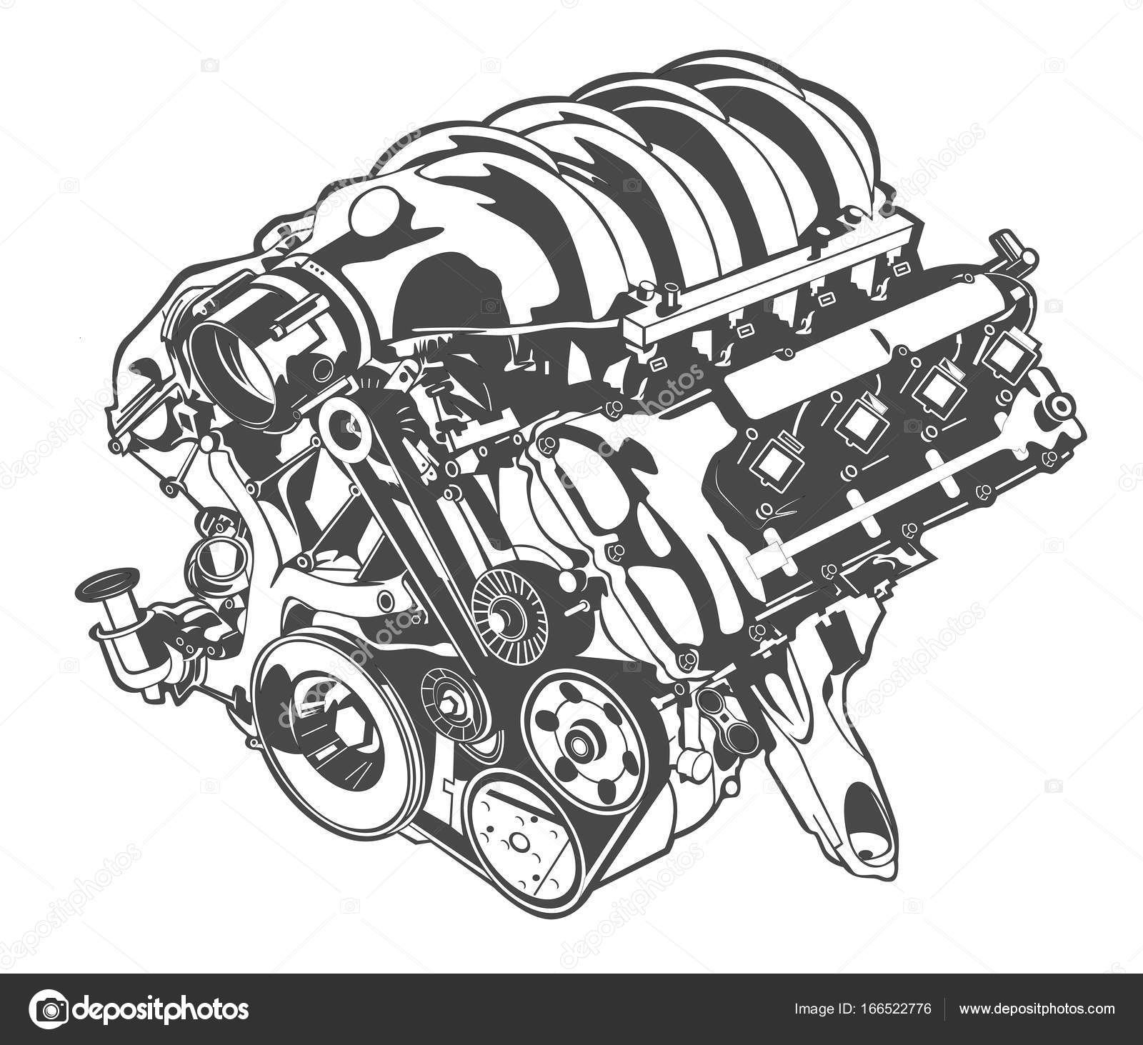 Ilustração Técnica Do Desenho Do Motor Da Motocicleta Ilustração do Vetor -  Ilustração de forma, engenharia: 85189776