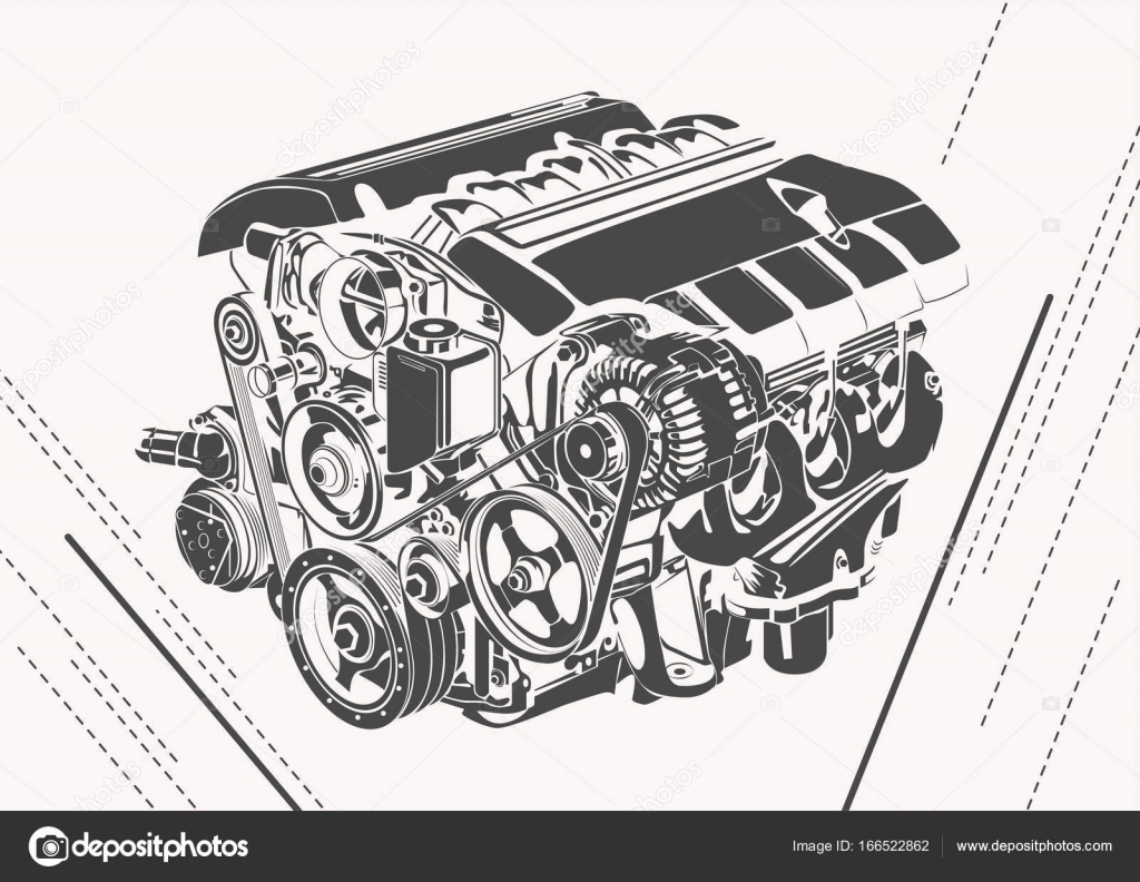 Car Engine 2d Vector Animation Stock Vector (Royalty Free