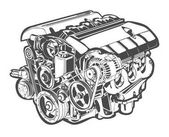 vektorové vysoce detailní ilustrace abstraktní motoru