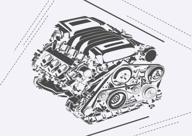 vektör soyut motoru yüksek Detaylı çizim
