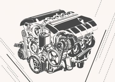vektör soyut motoru yüksek Detaylı çizim