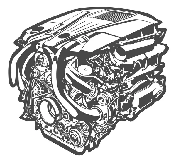 Vetor alta ilustração detalhada do motor abstrato — Vetor de Stock