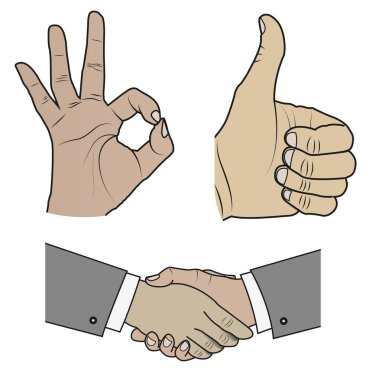 vector illustration of isolated hands clipart