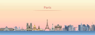 vektör manzarası gündoğumu, Paris şehrinin
