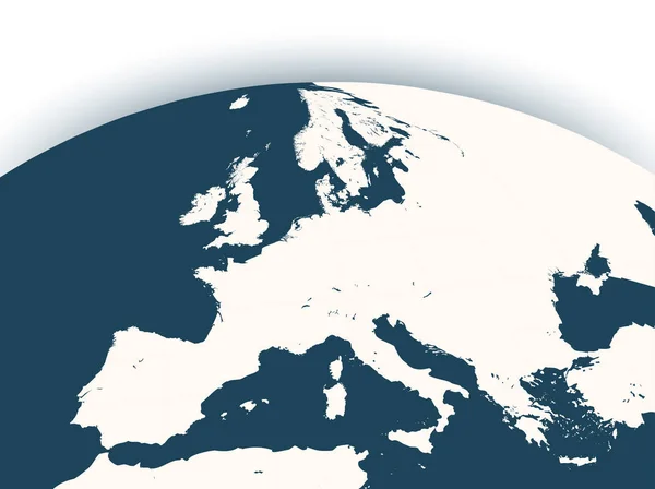 Абстрактный Вектор Земной Шар Увеличением Европейского Континента — стоковый вектор