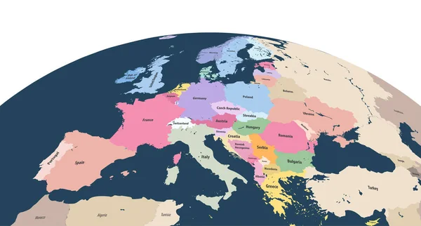 Wektor Planety Ziemia Świat Bliska Kontynentu Europy — Wektor stockowy