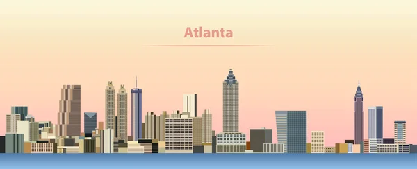 Vector Abstract Illustration Atlanta City Skyline Sunrise — Stock Vector