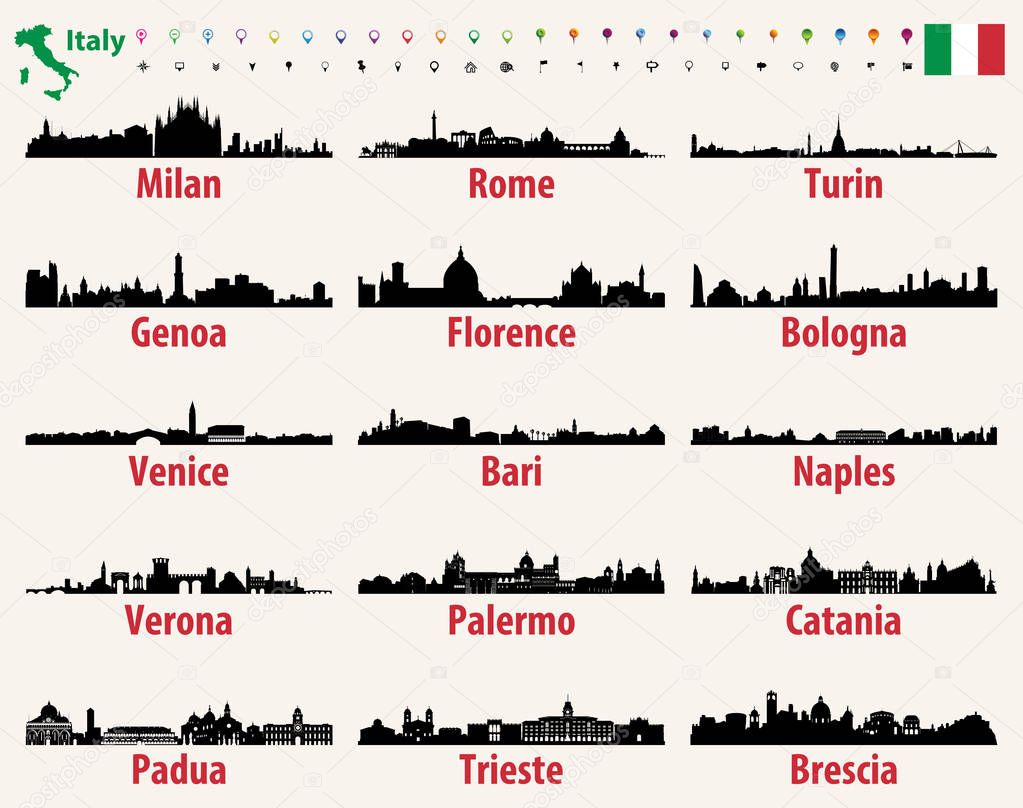 Italy vector cities skylines