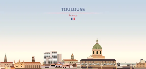 Vektor Illustration Toulouse Stad Skyline Färgglada Lutning Vacker Dagtid Bakgrund — Stock vektor