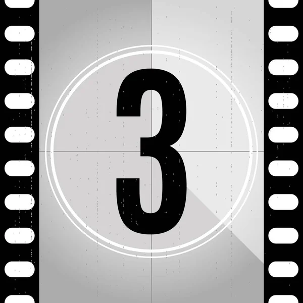 Film Countdown Countdown Gray Colors — Stockvector