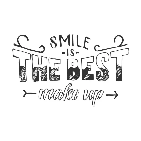 La sonrisa es el mejor maquillaje — Vector de stock