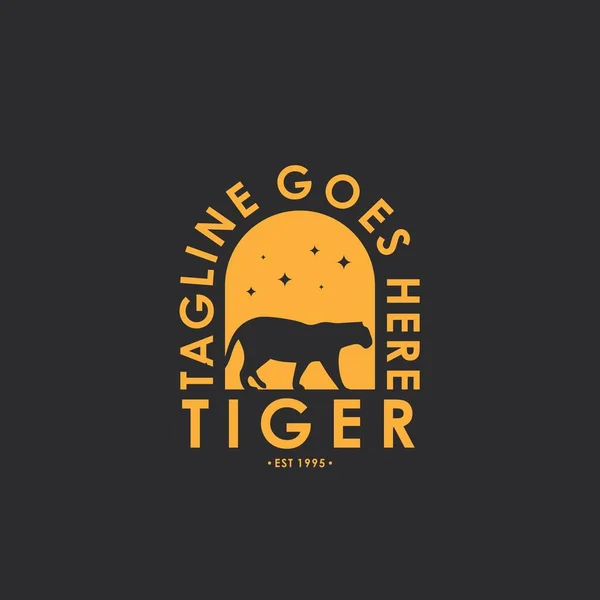 Retro vintage logo / Tiger emblem Label logo design template — ストックベクタ