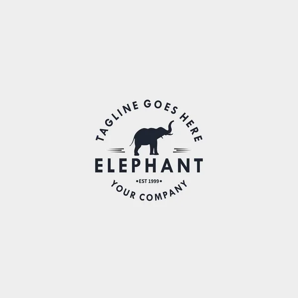 Elephant vintage logo design template. Design elements for logo, label, emblem, sign. Vector illustration - Vector — ストックベクタ