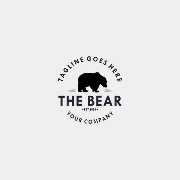 Bear vintage logo design template. Design elements for logo, label, emblem, sign. Vector illustration - Vector — ストックベクタ