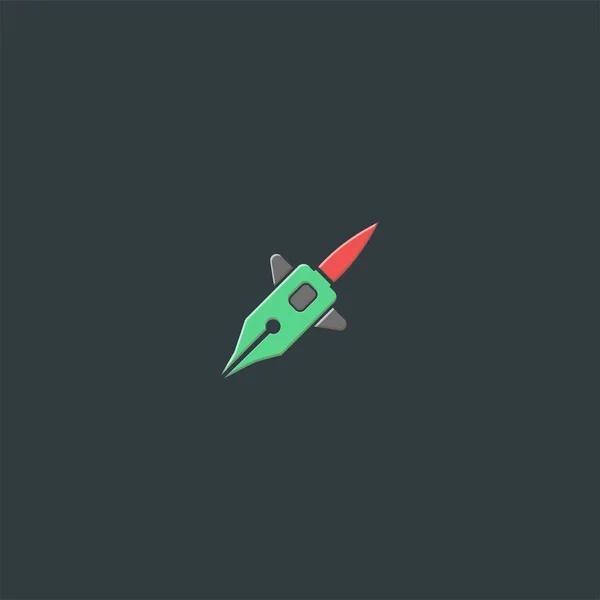 Pen and rocket logo design. symbol dan icon vector template — Stock Vector