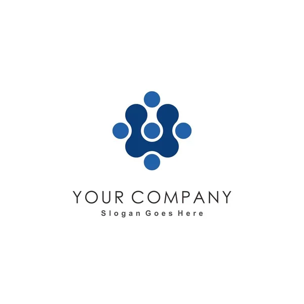 Design iniziale del logo U con concetto di cerchio — Vettoriale Stock