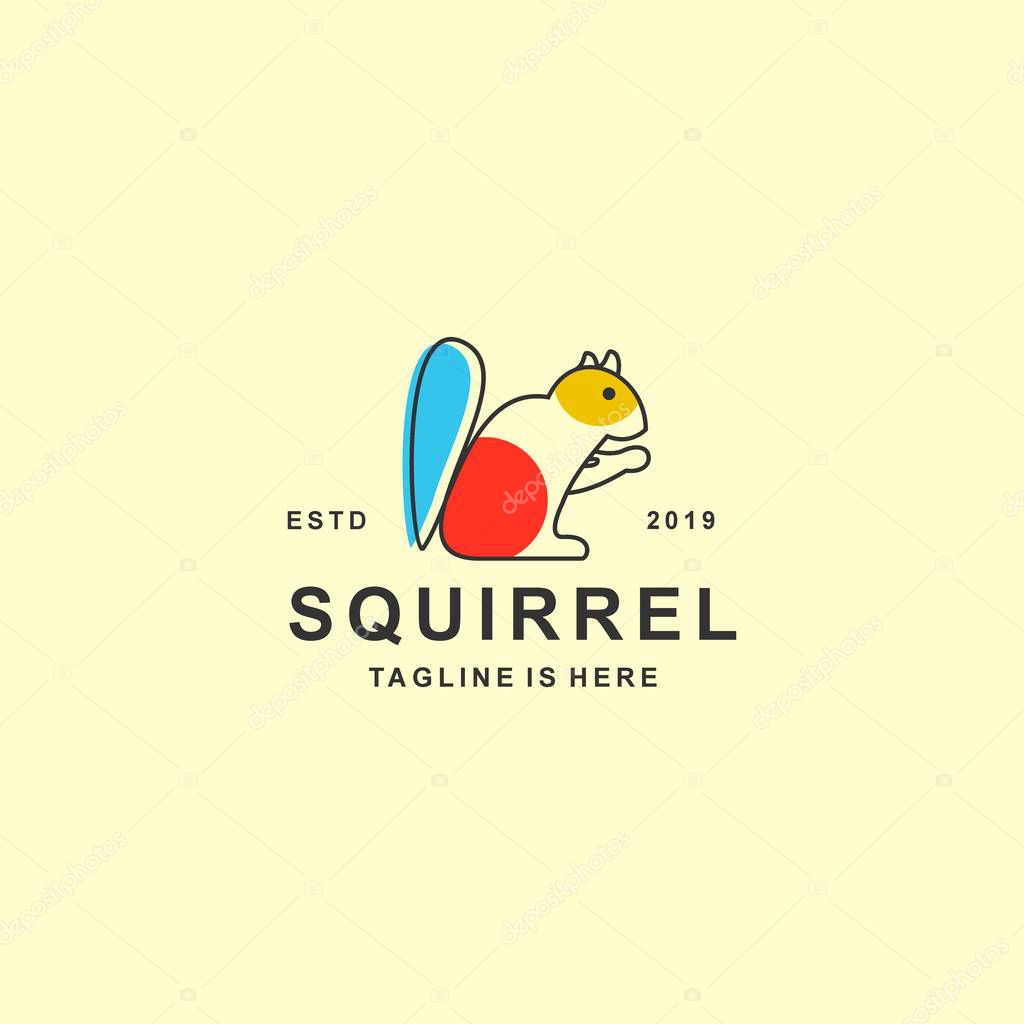 Squirrel logo with flat design