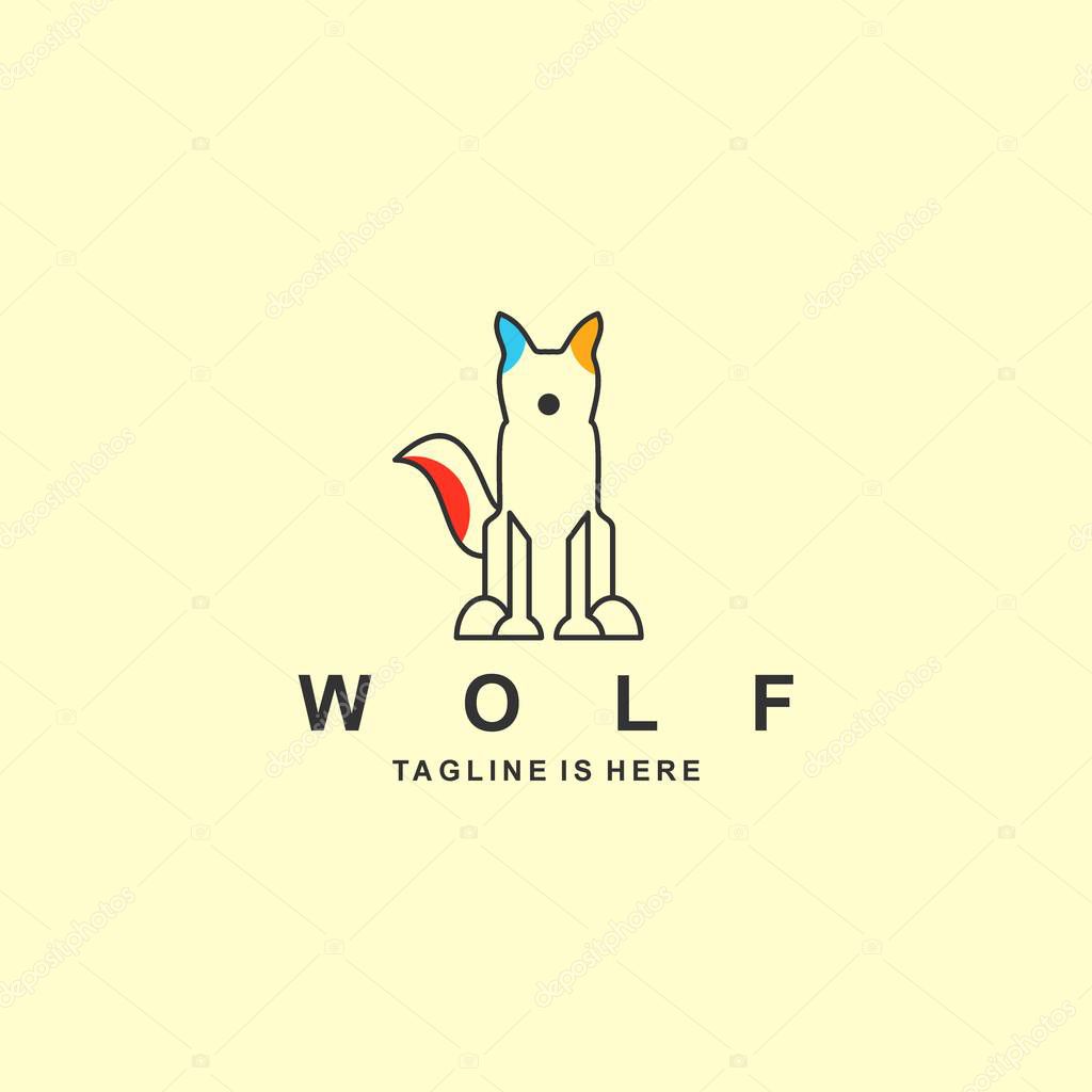 Wolf logo with flat design