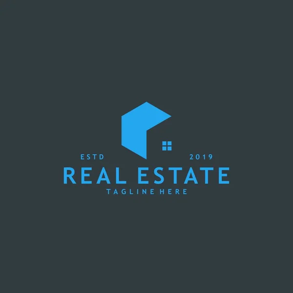 Minimalist and modern real estate logo design — Stock Vector