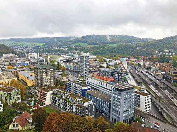 Città Baden Stadt Baden Veduta Delle Rovine Del Castello Stein — Foto Stock