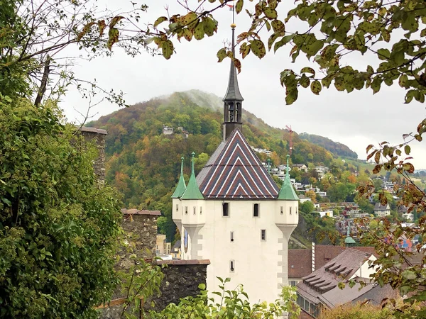 巴登市或达登体育场 查看斯坦城堡遗址 瑞士阿尔高州 — 图库照片