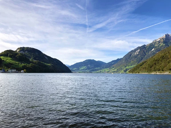 Alpnachersee Lake Stansstad カントン ナイドルデン カントン オブヴァルト スイス — ストック写真