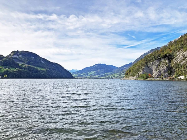 Alpnachersee Lake Stansstad Cantone Nidwalden Cantone Obwalden Cantone Obwald Svizzera — Foto Stock