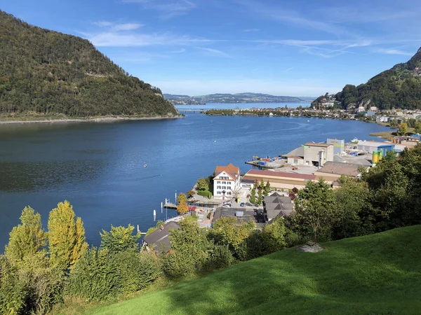 Alpnachersee Lake Stansstad Cantone Nidwalden Cantone Obwalden Cantone Obwald Svizzera — Foto Stock