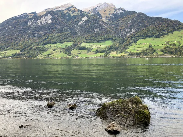 Alpnachersee Lake Stanstad Καντόνιο Nidwalden Καντόνιο Obwalden Καντόνιο Obwald Ελβετία — Φωτογραφία Αρχείου