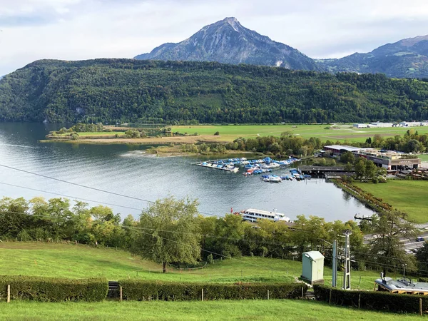 Alpnachersee Lake Stanstad Καντόνιο Nidwalden Καντόνιο Obwalden Καντόνιο Obwald Ελβετία — Φωτογραφία Αρχείου