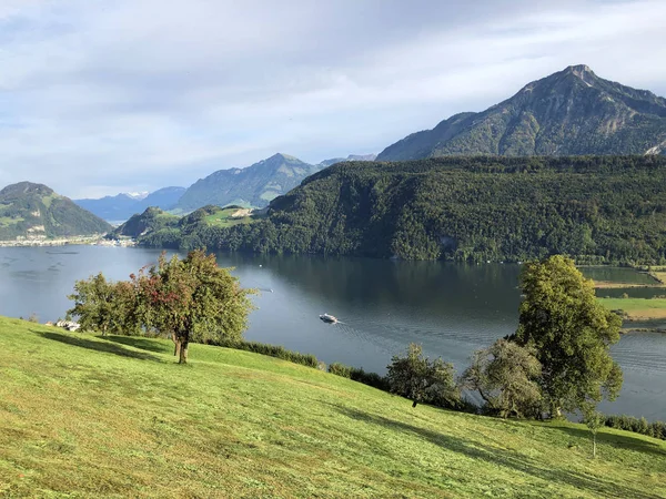 Alpnachersee Stansstad Nidwalden Obwalden Kantoni Kanton Vagy Obwald Kanton Svájc — Stock Fotó