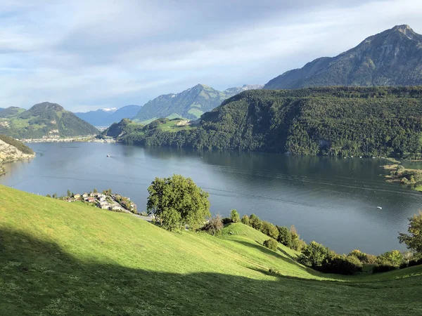 Alpnachersee Lake Stansstad Canton Nidwalden Canton Obwalden Canton Obwald Switzerland — Stock Photo, Image