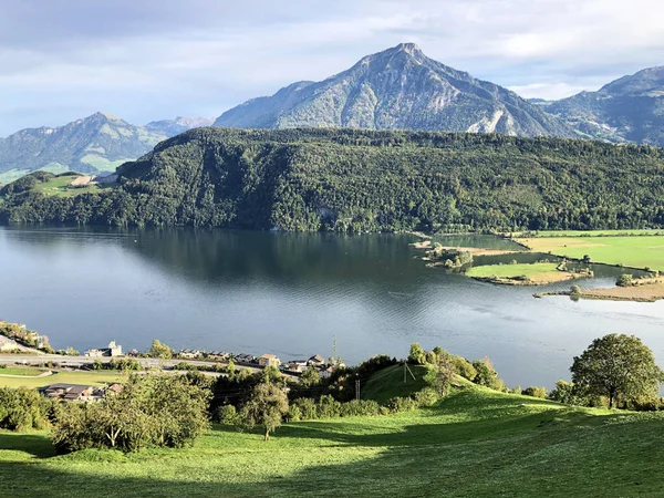 Alpnachersee Lake Stansstad Kanton Nidwalden Kanton Obwalden Nebo Kanton Obwald — Stock fotografie